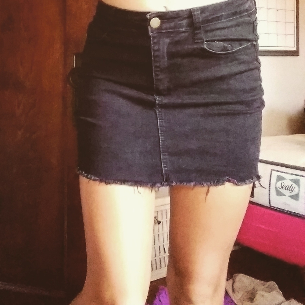 Black jeans skirt